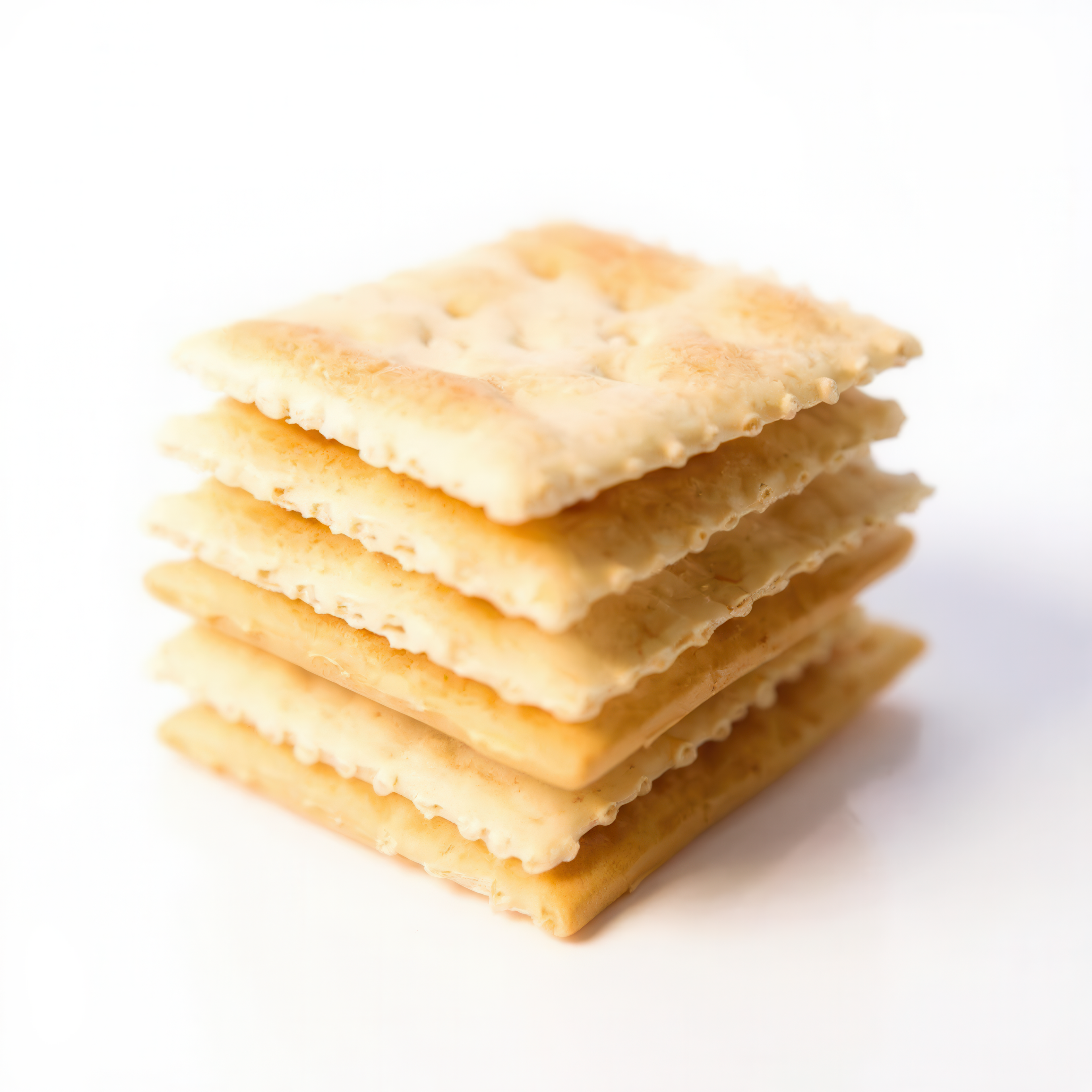 Pack of soda crackers with light, crispy texture, industrial biscuit for private label export