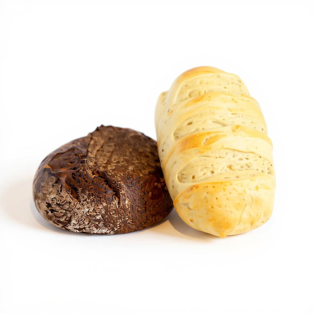 Frozen artisan bread ciabatta with golden crust and soft crumb, ready for baking and export