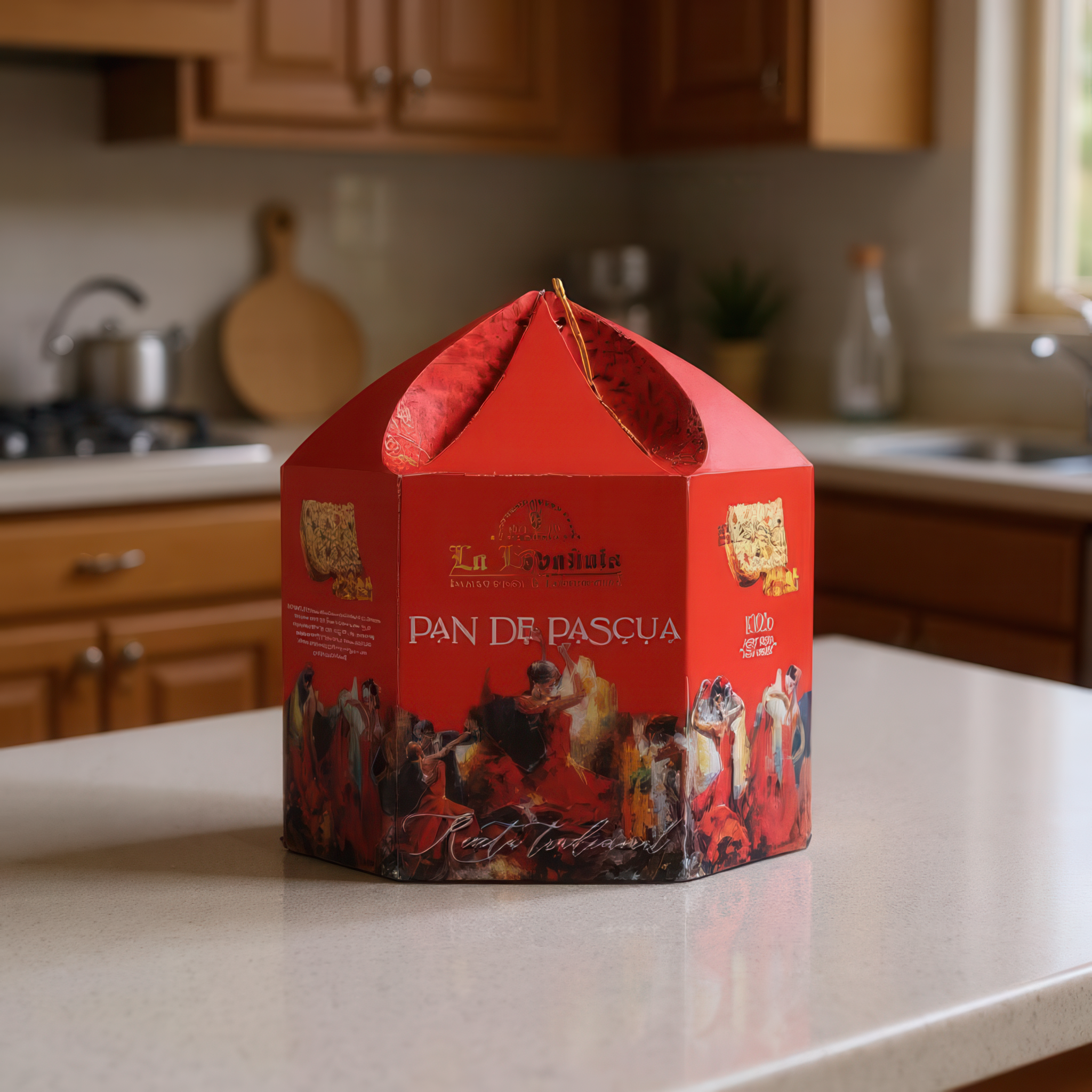 Italian-style holiday cake panettone with premium gift packaging